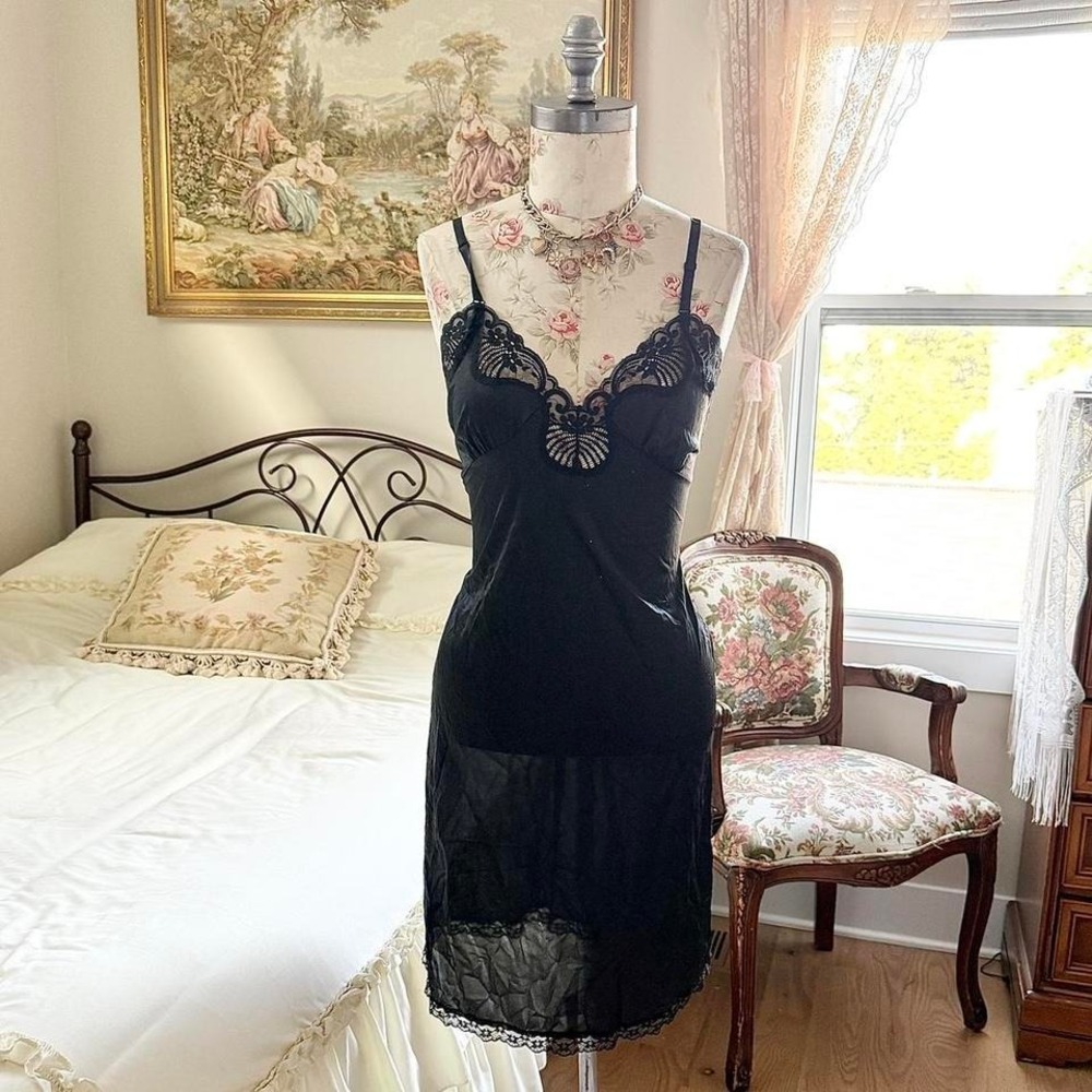 black lace slip dress 90s jcpenney black slip dress size 34